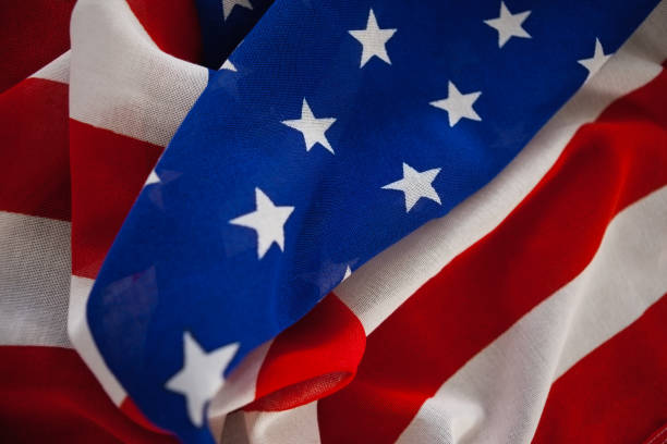 istock Close-up of an American flag 801049026