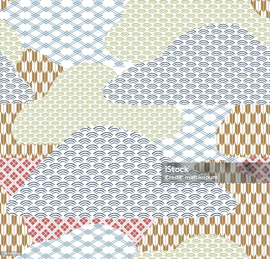 Japanese Collage Patterns Japanese Pattern Background Collage Vector In Japanese Style Stock ...