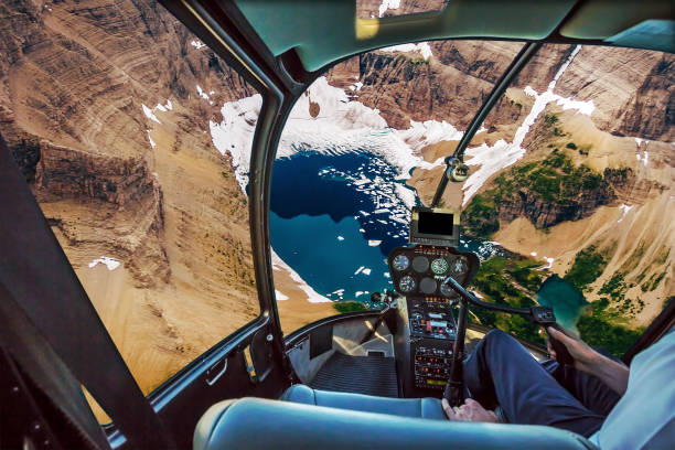 istock Helicopter on Glacier National Park 801080190