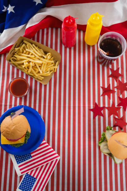 istock Foods and drink arranged on table 801090096