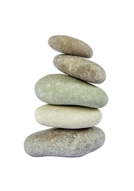 istock Sea stones isolated on white background 801105666