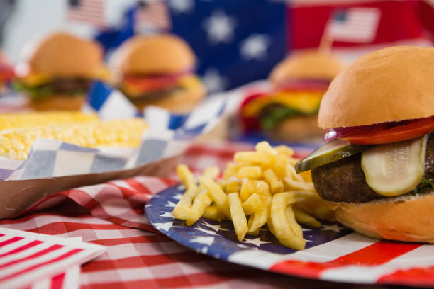 istock Hamburger and french fries on plate 801110412