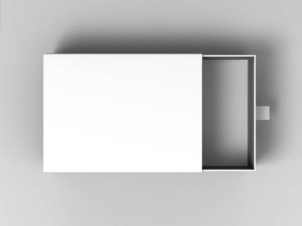 istock Realistic Package Cardboard Sliding Box on grey background. For small items, matches, and other things. 801127246