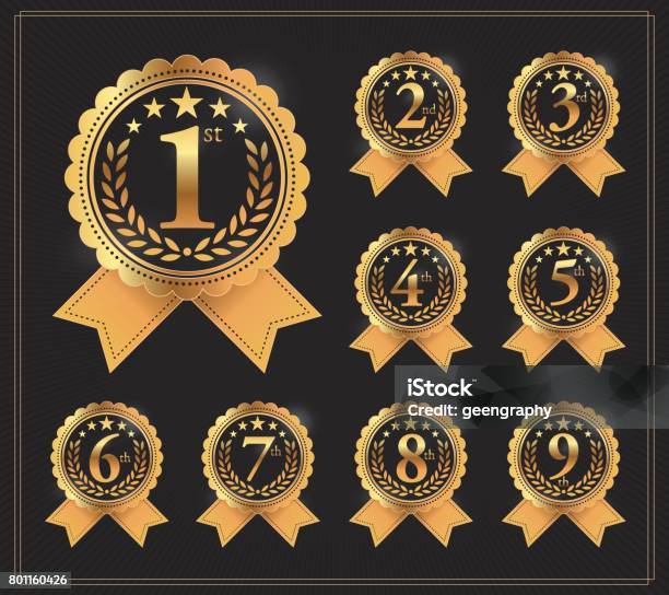 Award Golden Label Of First Second And Third Winner 1st 2nd 3rd 4th 5th ...