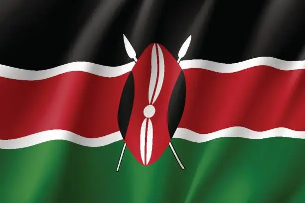 Vector illustration of Vector national flag of Kenya.