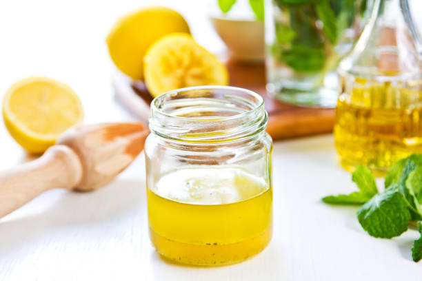 istock Homemade Lemon vinaigrette by fresh ingredients 801192808