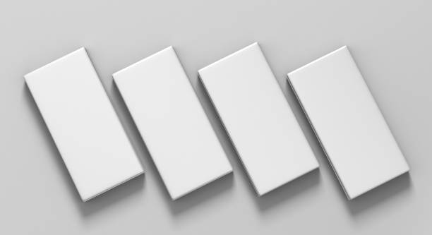 Chocolate White Blank Paper Box Packaging Stick Sachet for 3d Mock up and design presentation.