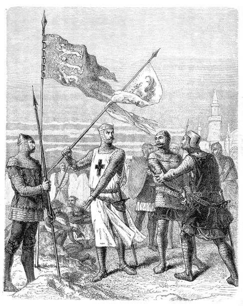 King Richard I and crusaders Richard I was King of England from 6 July 1189 until his death in 1199 and was a central Christian commander during the Third Crusade knights templar stock illustrations