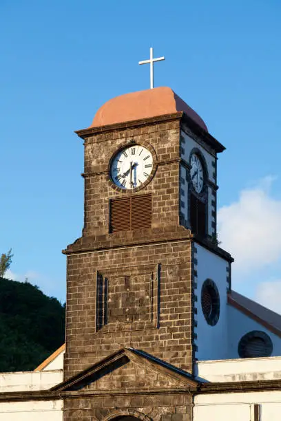 Clock tower of the Church of Saint-Joseph de la Reunion.