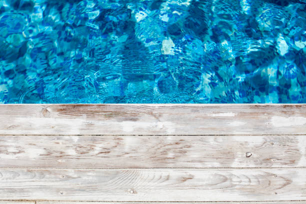 Swimming pool and wooden deck ideal for backgrounds Swimming pool and wooden deck ideal for backgrounds deck stock pictures, royalty-free photos & images