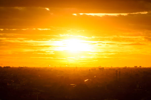 istock Scenic view of Sunset with clouds 801252560
