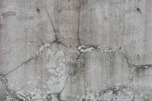 istock Cracked old gray cement concrete stone wall vintage dirty texture background 801255356