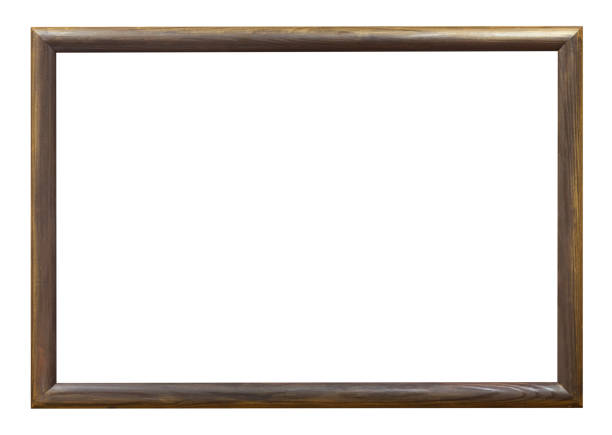 istock dark brown wooden simple narrow picture frame 801255372