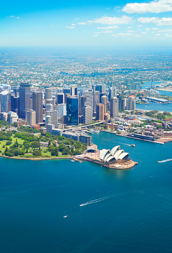 Sydney city with the harbour and opera house