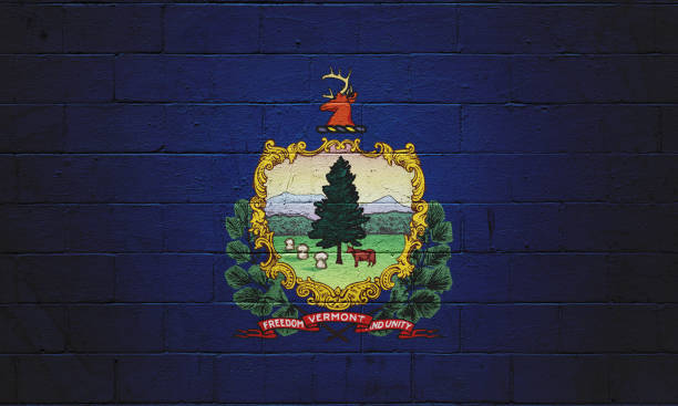 istock Vermont state flag painted on a wall 801278322