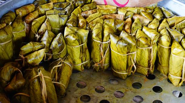 istock Black bean with banana in Sticky Rice 801296484