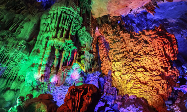 istock inside the Reed Flute Cave in Guilin, China 801310422