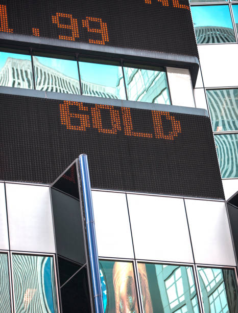 istock Outdoor digital Stock Exchange ticker. 801326634