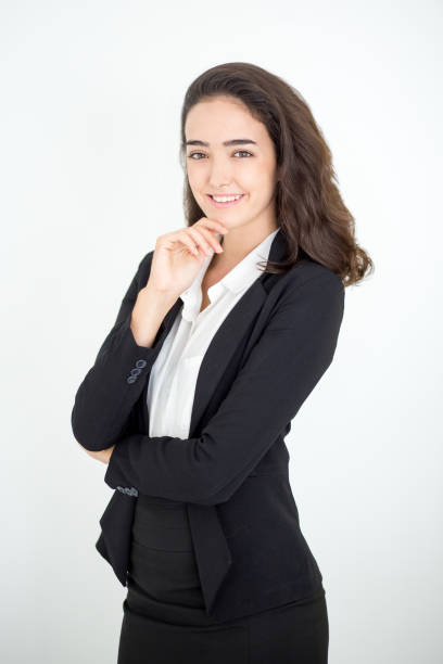 istock Cheerful ambitious young woman smiling at camera 801326780