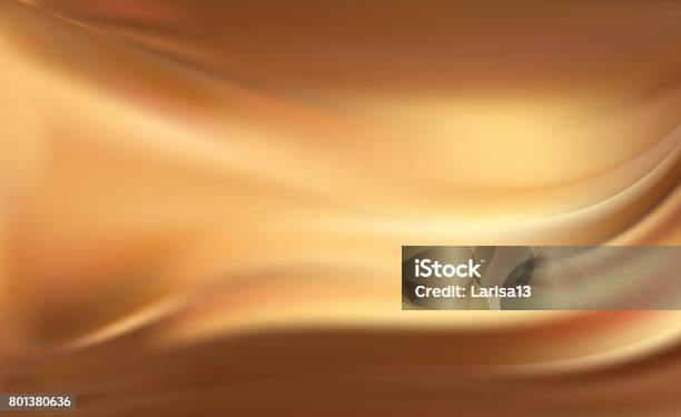 Gold Silk Background With Some Soft Folds Stock Illustration - Download Image Now - Gold Colored, Satin, Backgrounds
