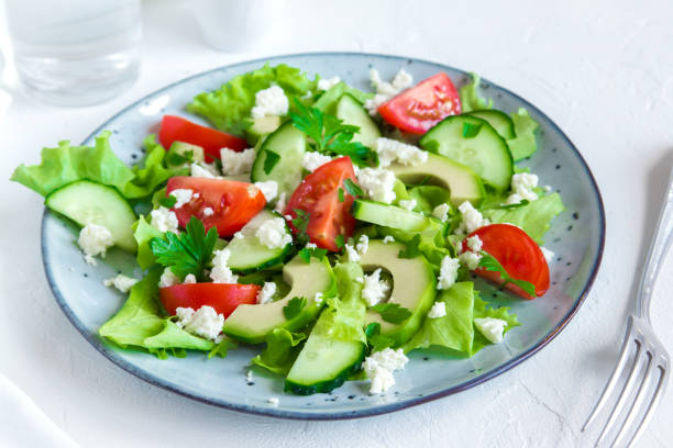 istock Vegetable salad with feta 801385774