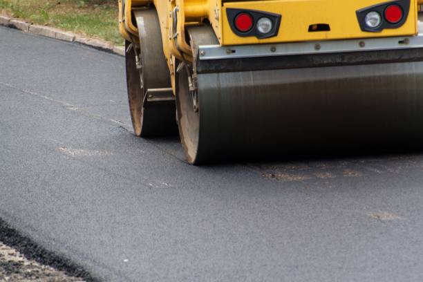istock New asphalt road. Road asphalt works. Construction works. 801408022