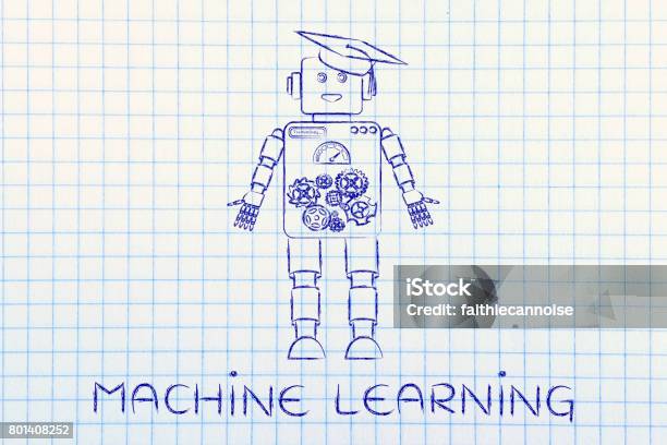 Funny Robot With Graduation Hat Machine Learning Stock Photo - Download  Image Now - Arm, Artificial Intelligence, Assistance - iStock