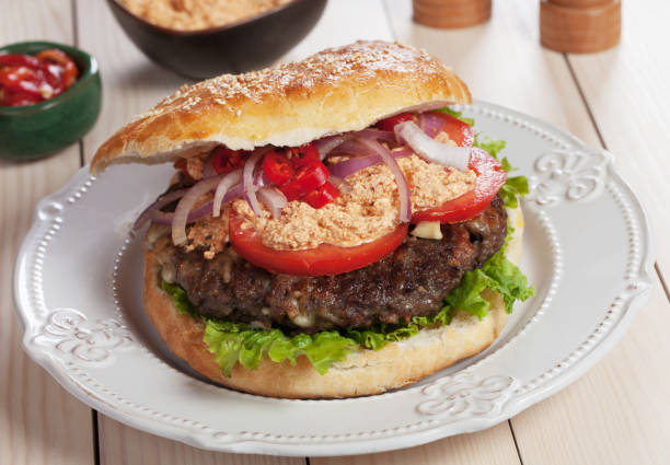 istock Pljeskavica, serbian burger sandwich 801432894