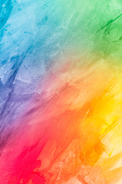 textured rainbow painted background - plano de fundo abstrato ilustrações imagens e fotografias de stock