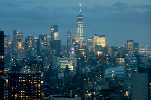 istock Downtown Manhattan Views at Dusk 801447240