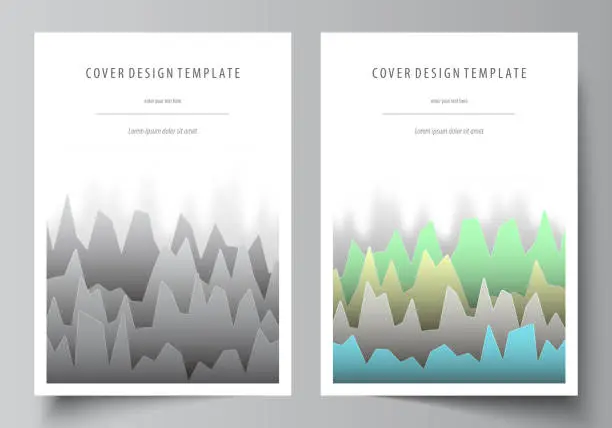 Vector illustration of The vector illustration of the editable layout of A4 format covers design templates for brochure, magazine, flyer, booklet, report. Rows of colored diagram with peaks of different height