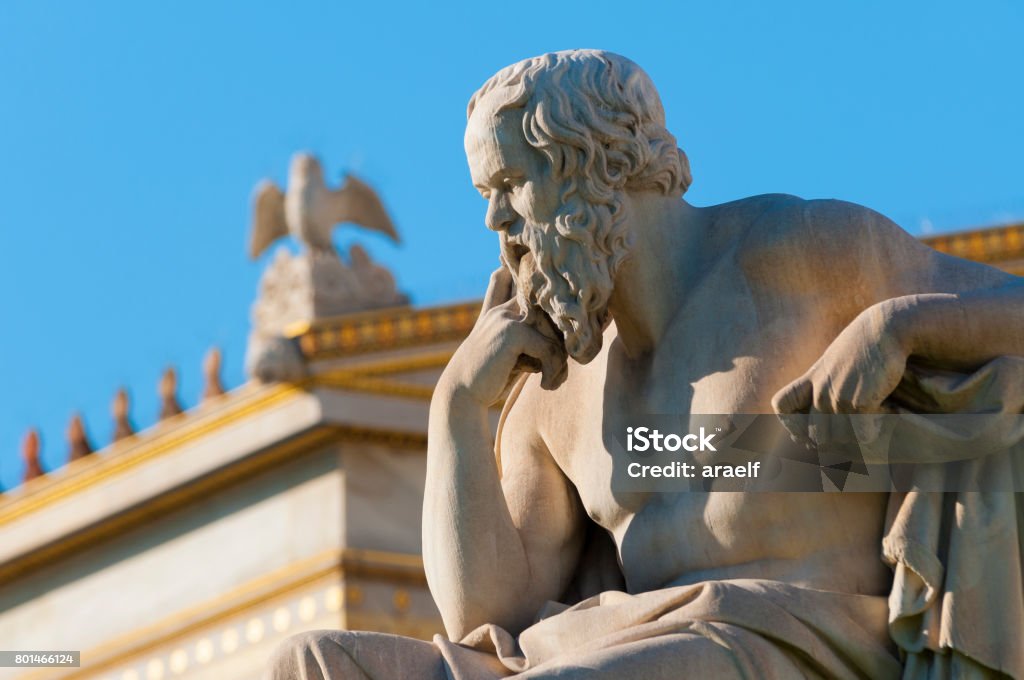 classic statue Socrates classical statue of Socrates from side Socrates - Philosopher Stock Photo