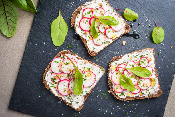 istock Delicious vegetarian sandwiches 801468202