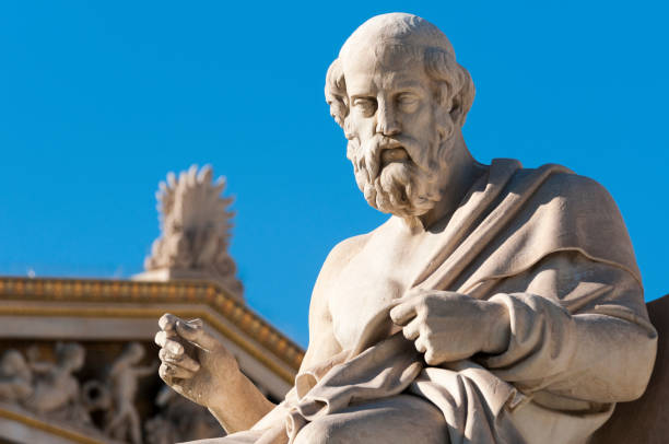 classic Plato statue classic statues Plato sitting philosophy stock pictures, royalty-free photos & images