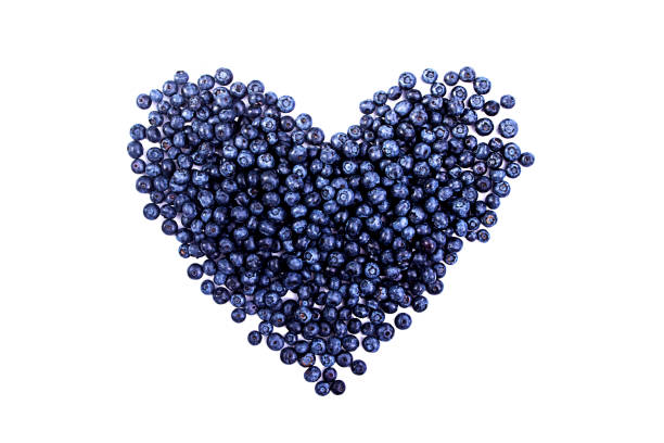Blueberry heart shape symbol concept for healthy eating and lifestyle