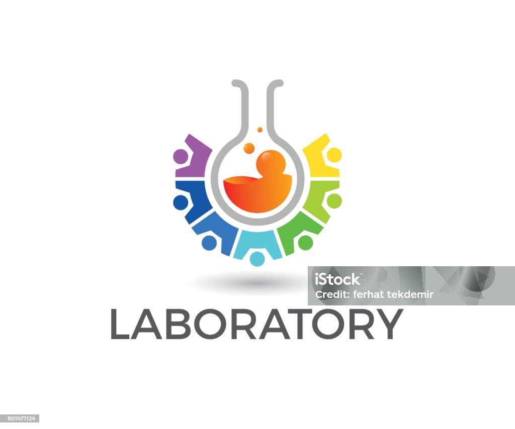 Laboratory vector icon lab, social, emblem, people Logo stock vector