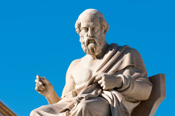 classic Plato statue stock photo