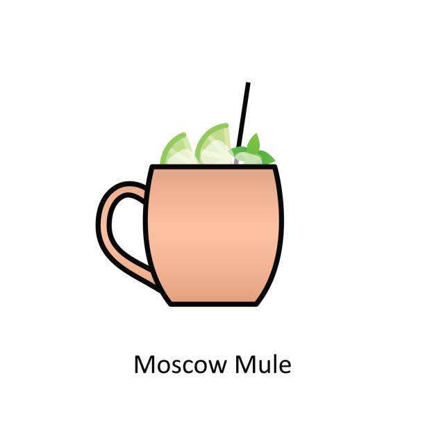 Moscow Mule cocktail icon in flat style Moscow Mule cocktail icon in flat style. Vector illustration moscow stock illustrations