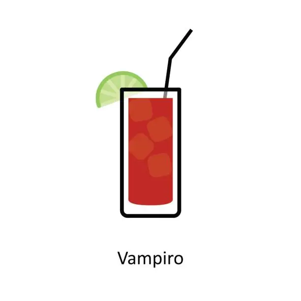Vector illustration of Vampiro cocktail icon in flat style