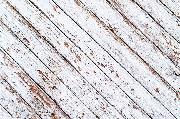 istock Cracked weathered gray shabby chic painted wooden board texture, front view 801522534