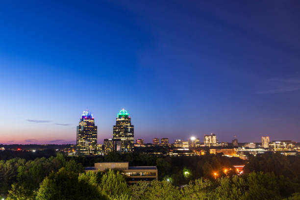 istock Atlanta northern skyline at twilight 801537816
