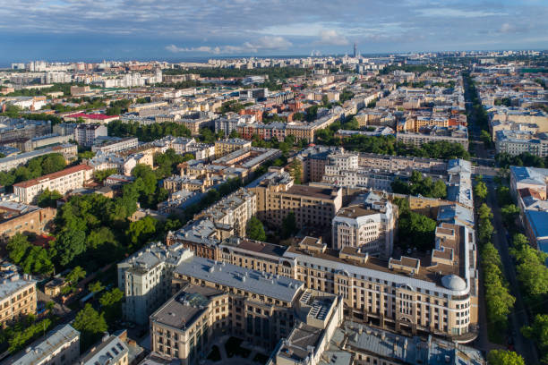 istock Aerial view on Lieutenant Schmidt embankment 801569002