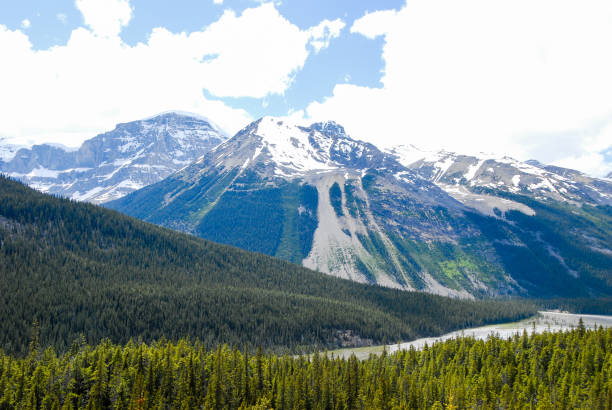 istock Sunwapta River and Mountain Range in the Spring, Canadian Rockies, Alberta, Canada 801571924