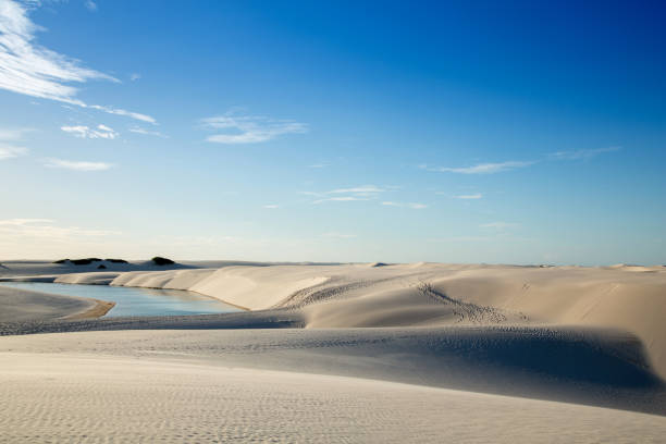 istock Beautiful sand dunes with a blue lagoon 801587606