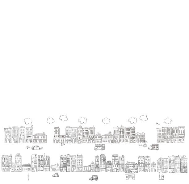 Illustration of a landscape of the city. vector art illustration