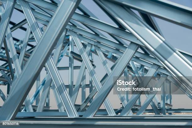 Structure Of Steel Roof Frame Stock Photo - Download Image Now - Physical Structure, Metal, Steel