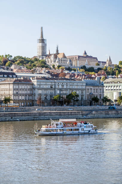 istock Tourist ships on the river Danube, Budapest 801658426