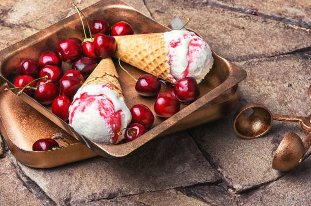 istock Ice-cream and spoon for ice cream 801659206