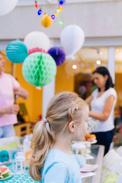 istock Cute Kids Having Fun Outside for Summer Backyard Party 801664002