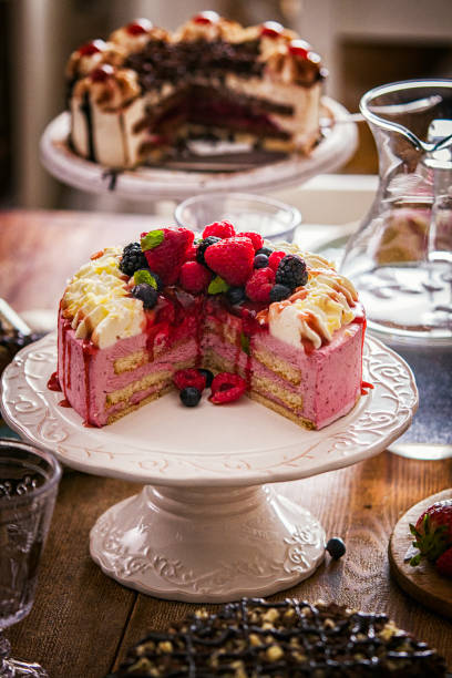istock Variation of Berry Layer Cake, Chocolate Cake and Black Forest Cake 801677626